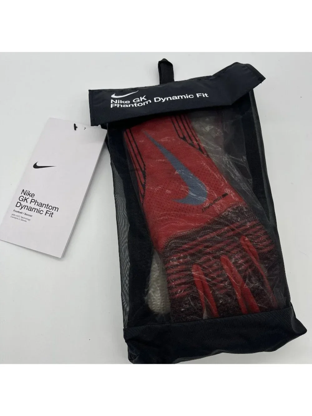 Nike Phantom Dynamic Fit Goalkeeper Soccer Gloves Red Size 7 IF8190-635